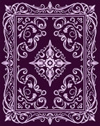 Elegant Scrollwork Floral Border Design Rug