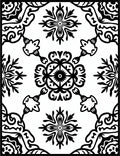 Abstract Symmetry Black Floral Pattern Rug