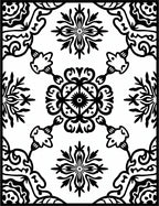Abstract Symmetry Black Floral Pattern Rug