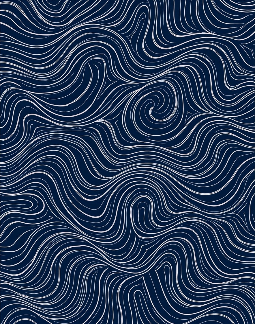 Abstract Swirls and Waves Rug