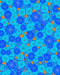 Blue Floral Star Pattern Design Rug