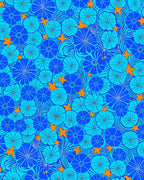 Blue Floral Star Pattern Design Rug