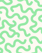 Mint Wavy Organic Pattern Rug