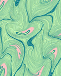 Abstract Flowing Lines Green Pattern Rug