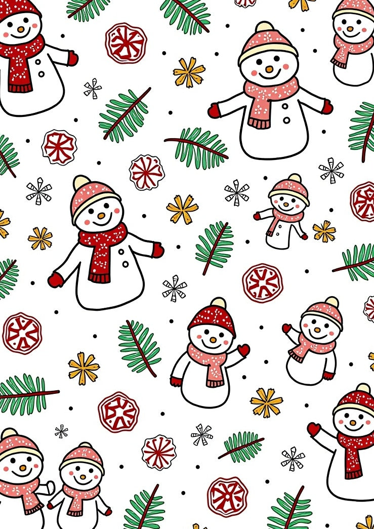 Christmas Snowman Pine Sprig Garland Rug