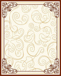 Cream Brown Swirl Pattern Design Rug