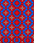 Bold Red Blue Floral Pattern Rug