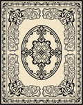 Art Nouveau Floral Scrollwork Pattern Rug