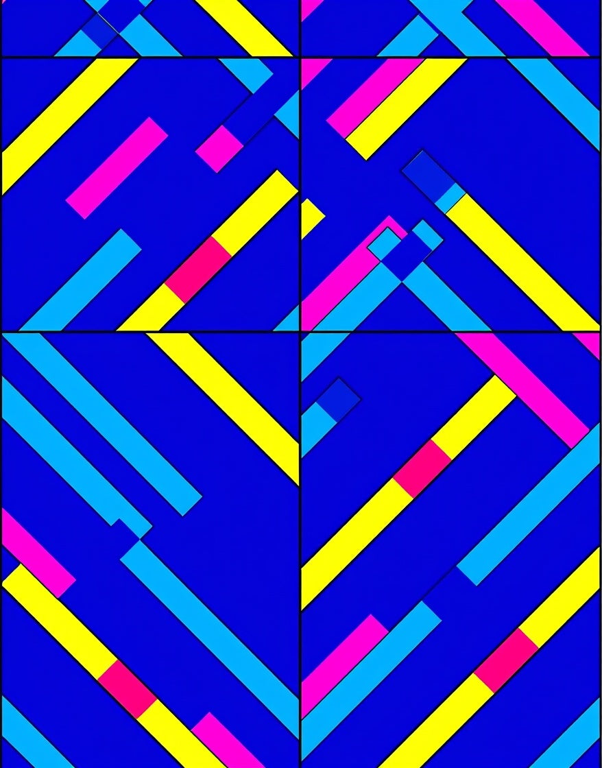Bold Geometric Lines Abstract Pattern Rug