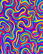 Vibrant Swirls and Triangles Pattern Rug