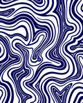 Navy Blue White Swirl Pattern Rug