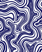 Navy Blue White Swirl Pattern Rug