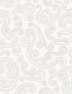 Swirling Whimsical Light Gray Pattern Rug