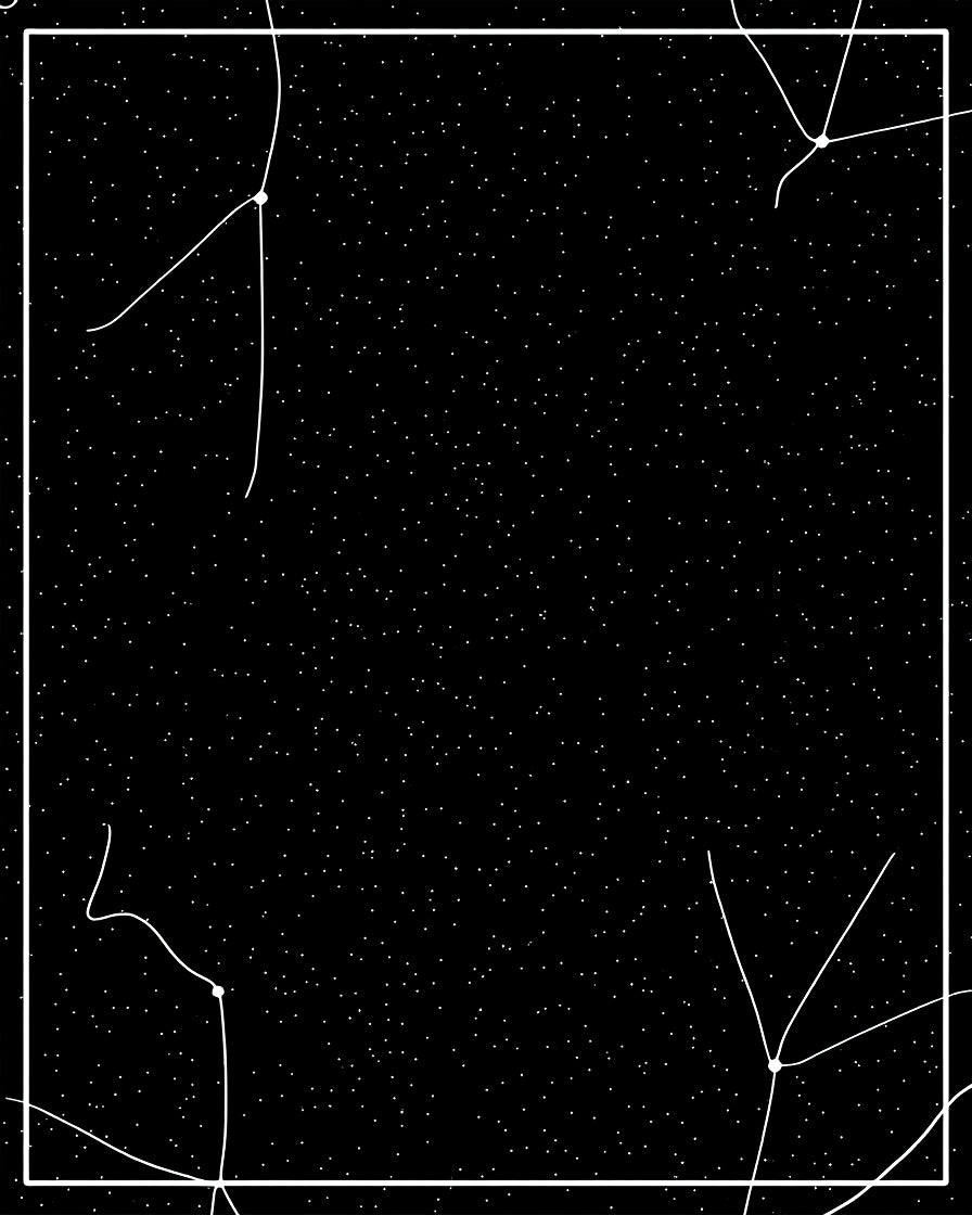 Black White Connecting Lines Pattern Rug