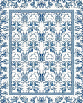 Delicate Blue Floral Pattern Design Rug