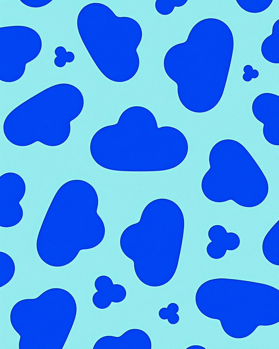 Bold Blue Blob Pattern Decor Rug