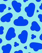 Bold Blue Blob Pattern Decor Rug