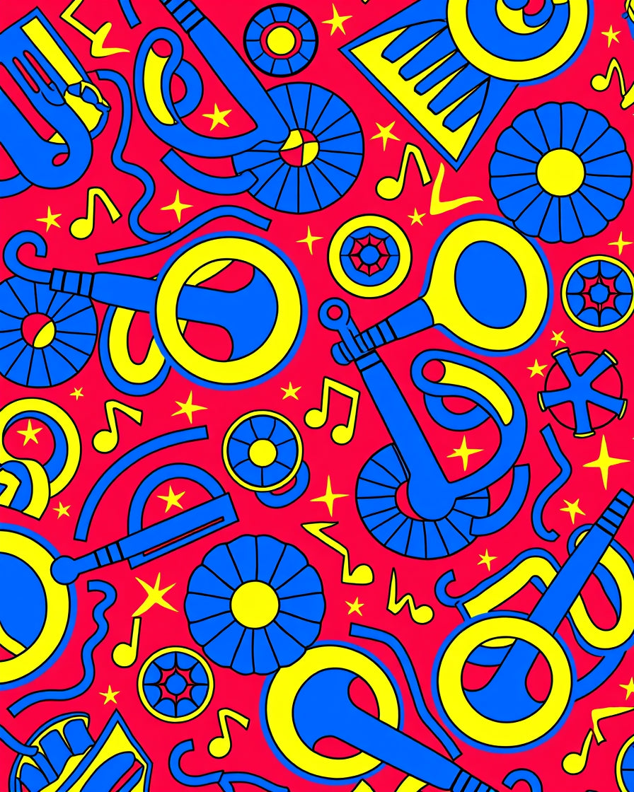 Bold Blue Yellow Abstract Pattern Rug