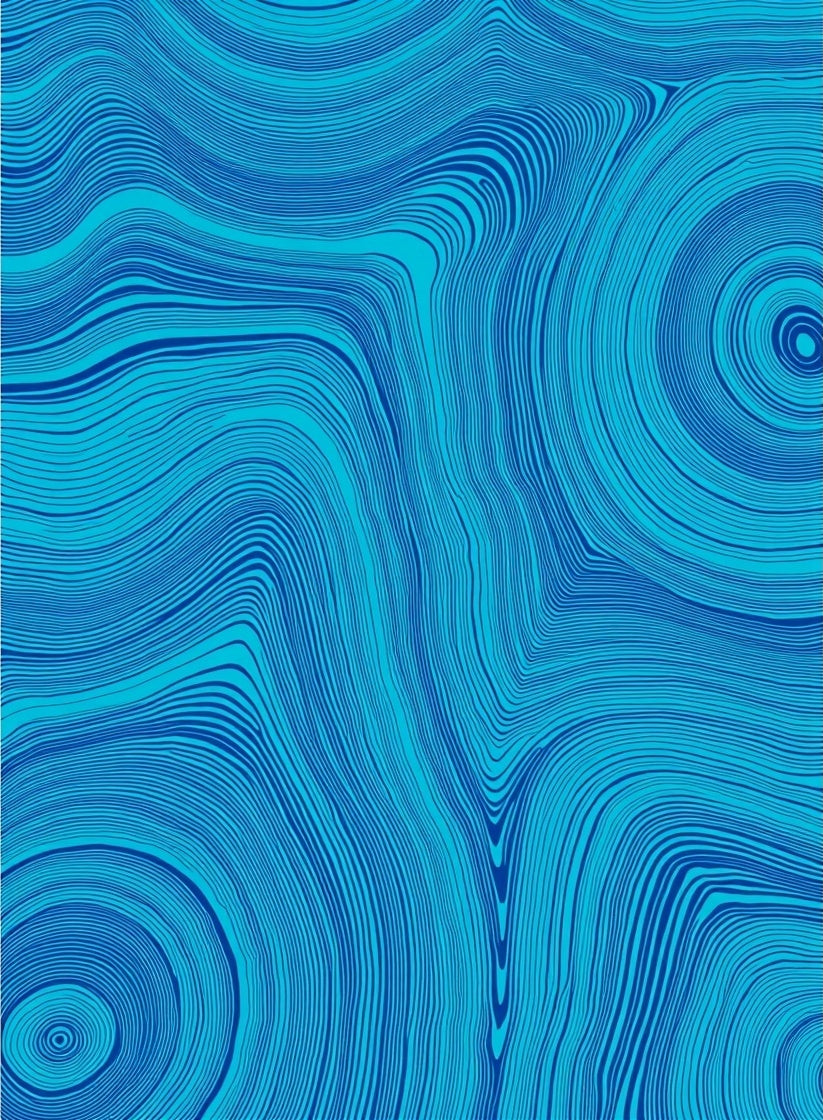 Blue Swirls Line Pattern Rug