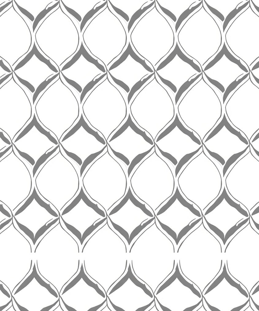 Gray Swirling Lattice Pattern Design Rug
