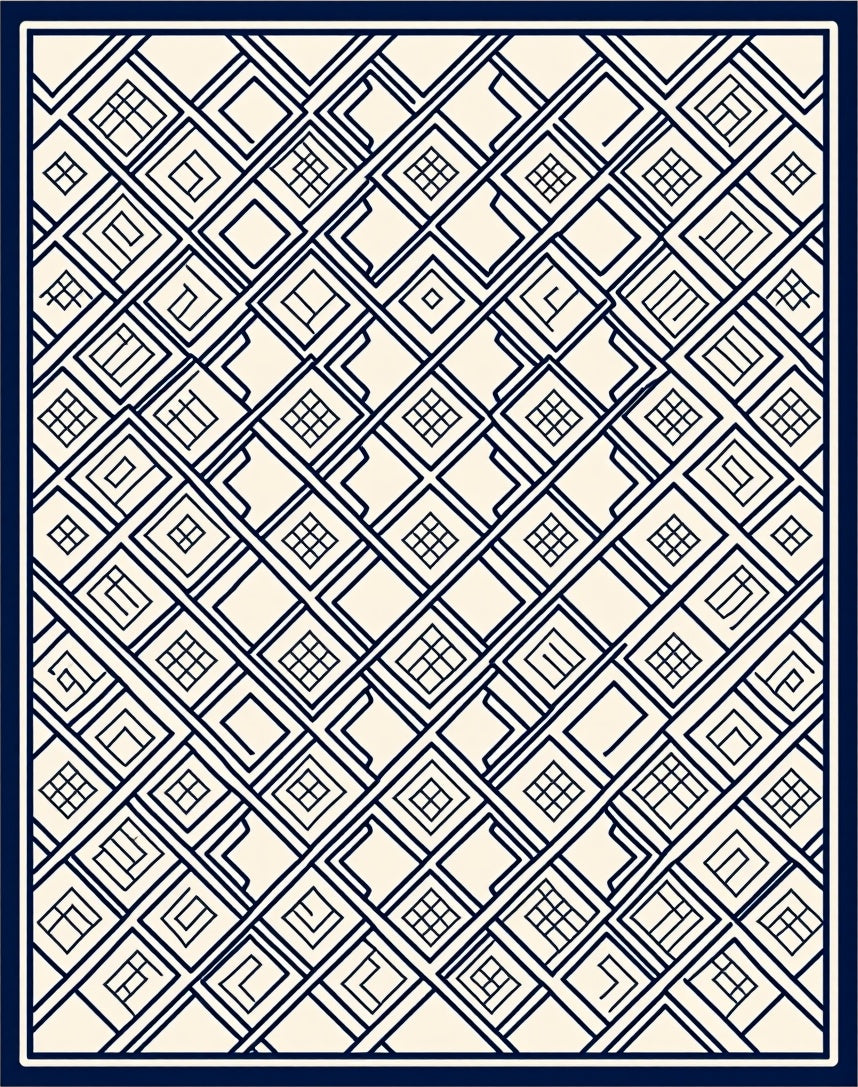 Classic Interlocking Geometric Pattern Rug