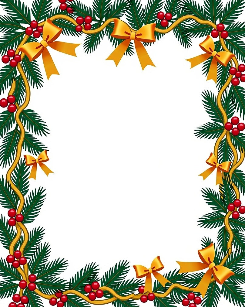 Evergreen Festive Bows Berries Border Rug