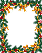 Evergreen Festive Bows Berries Border Rug