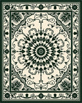 Ornate Medallion With Floral Border Design Rug