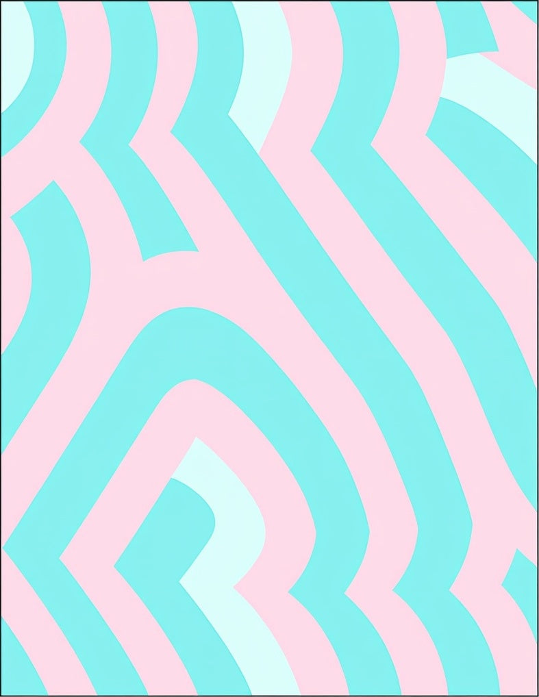 Pastel Stripe Curved Pattern Rug