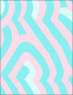 Pastel Stripe Curved Pattern Rug