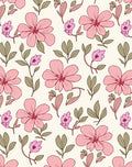 Pink Floral Vine Patterned Design Rug