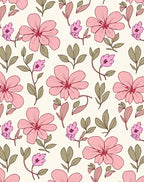 Pink Floral Vine Patterned Design Rug