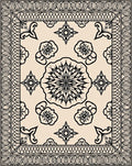 Intricate Floral Mandala Geometric Pattern Rug