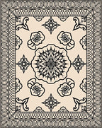 Intricate Floral Mandala Geometric Pattern Rug