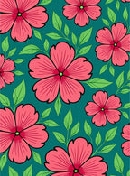 Bold Orchid Pink Floral Tropical Pattern Rug