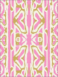 Pink Gold Abstract Geometric Medallion Rug