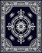 Elegant Floral and Scrollwork Motif Rug