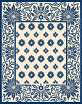 Classic Floral Bordered Cream Rug