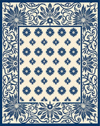 Classic Floral Bordered Cream Rug
