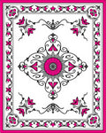Ornate Floral Mandala Pink Grey Design Rug