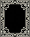 Ornate Ivory Art Nouveau Scroll Frame Rug