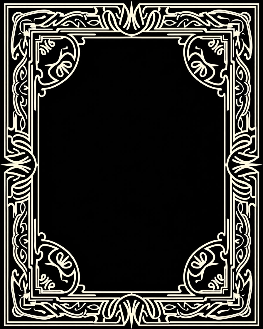 Ornate Ivory Art Nouveau Scroll Frame Rug