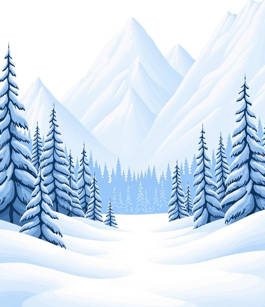 Crisp Winter Forest Scenic Rug