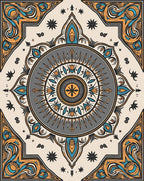 Mandala Tribal Sunburst Medallion Rug