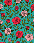 Artistic Red Pink Rose Floral Pattern Rug