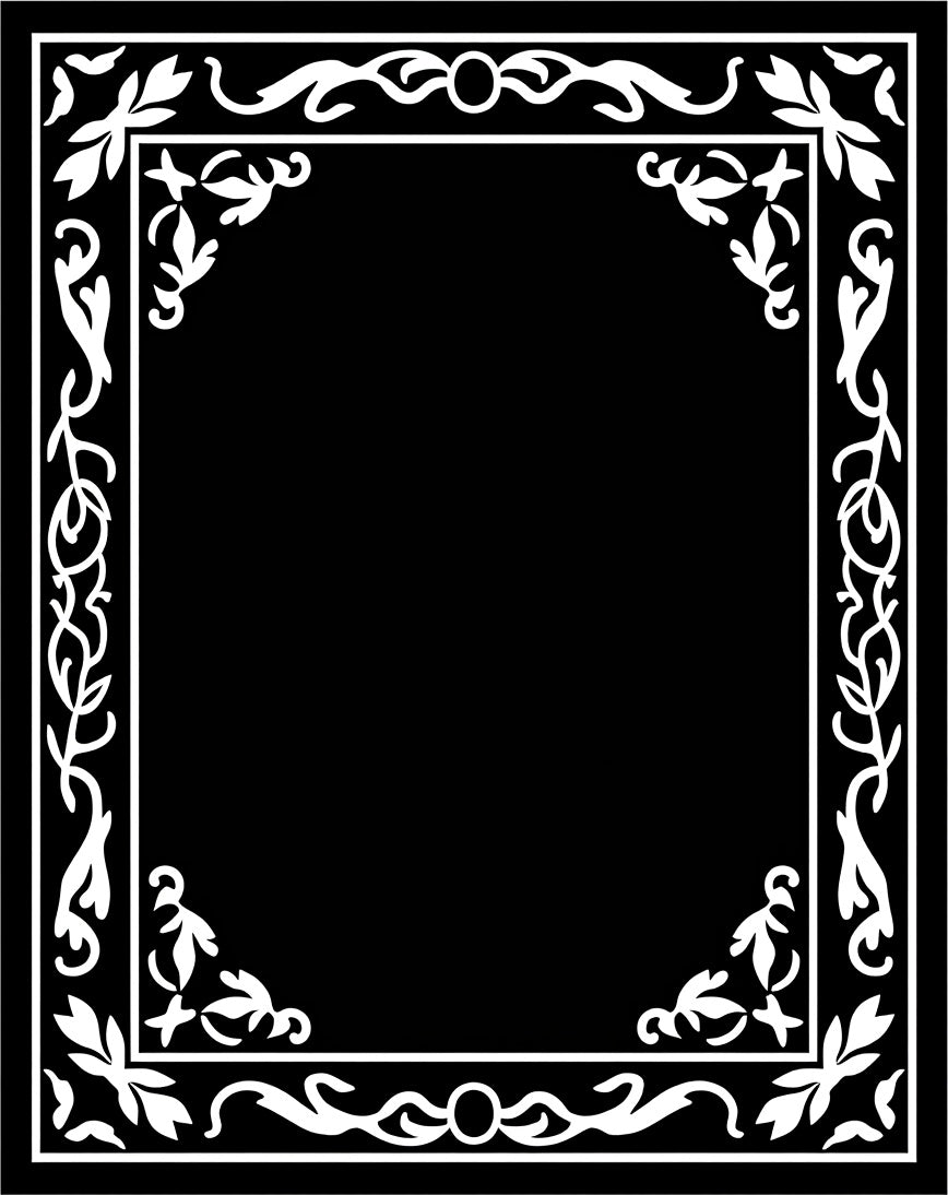 White Floral Border Design Rug