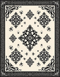 Intricate Filigree Scrollwork Ornamental Rug