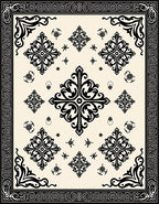 Intricate Filigree Scrollwork Ornamental Rug