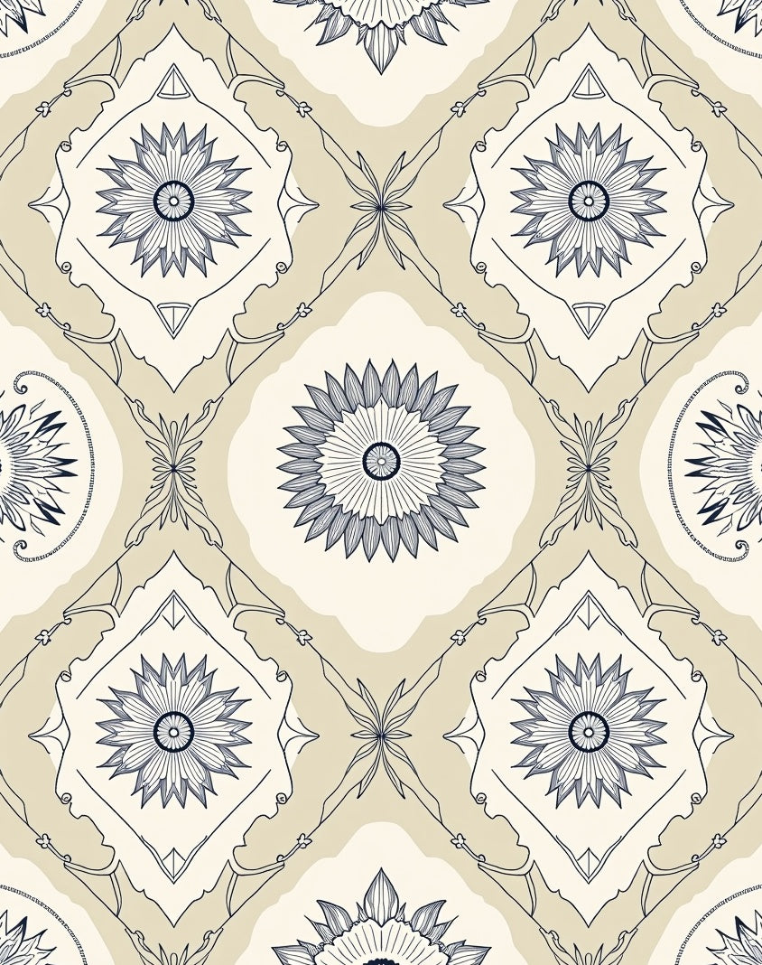 Vintage Floral Inlay Pattern Rug