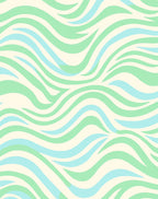 Pastel Wave Pattern Fabric Rug